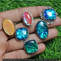 Dichroic Glass 10 Piece Wholesale Ring Lots 925 Sterling Silver Ring NRL-929
