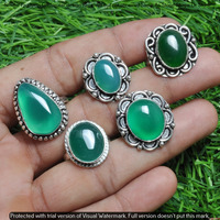 Green Onyx 10 Piece Wholesale Ring Lots 925 Sterling Silver Ring NRL-914