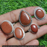 Sunstone 10 Piece Wholesale Ring Lots 925 Sterling Silver Ring NRL-912