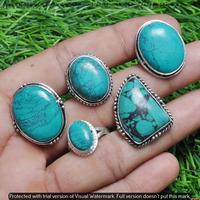 Turquoise 10 Piece Wholesale Ring Lots 925 Sterling Silver Ring NRL-906
