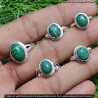Malachite 10 Piece Wholesale Ring Lots 925 Sterling Silver Ring NRL-902