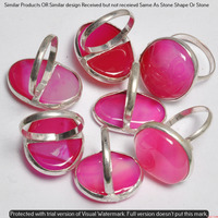 Pink Agate 10 Piece Wholesale Ring Lots 925 Sterling Silver Ring NRL-892