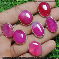 Pink Agate 10 Piece Wholesale Ring Lots 925 Sterling Silver Ring NRL-888