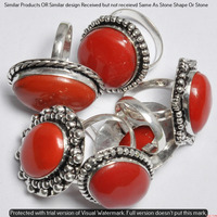 Coral 10 Piece Wholesale Ring Lots 925 Sterling Silver Ring NRL-884