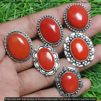Coral 10 Piece Wholesale Ring Lots 925 Sterling Silver Ring NRL-880