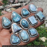 Real Larimar 10 Piece Wholesale Ring Lots 925 Sterling Silver Ring NRL-877