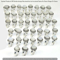 Rainbow Moonstone 5 Piece Wholesale Ring Lots 925 Sterling Silver Ring NRL-87