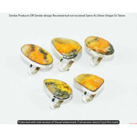 Bumble bee Jasper 10 Piece Wholesale Ring Lots 925 Sterling Silver Ring NRL-867
