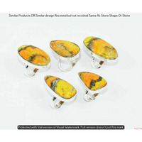 Bumble bee Jasper 10 Piece Wholesale Ring Lots 925 Sterling Silver Ring NRL-863