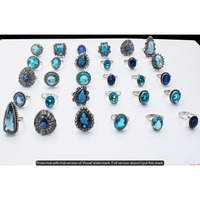 Blue Topaz 10 Piece Wholesale Ring Lots 925 Sterling Silver Ring NRL-861