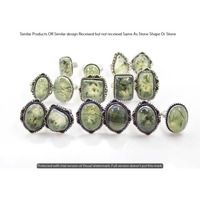 Prehnite 10 Piece Wholesale Ring Lots 925 Sterling Silver Ring NRL-825