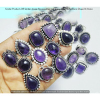 Amethyst 5 Piece Wholesale Ring Lots 925 Sterling Silver Ring NRL-82