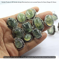 Prehnite 10 Piece Wholesale Ring Lots 925 Sterling Silver Ring NRL-819