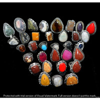 Multi & Mixed 10 Piece Wholesale Ring Lots 925 Sterling Silver Ring NRL-781