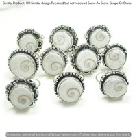 Shiva Eye Shell 10 Piece Wholesale Ring Lots 925 Sterling Silver Ring NRL-772
