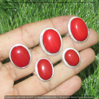 Coral 10 Piece Wholesale Ring Lots 925 Sterling Silver Ring NRL-767
