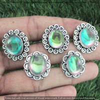 Rainbow Topaz 10 Piece Wholesale Ring Lots 925 Sterling Silver Ring NRL-764