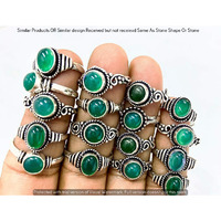 Green Onyx 5 Piece Wholesale Ring Lots 925 Sterling Silver Ring NRL-76