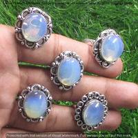 Opalite 10 Piece Wholesale Ring Lots 925 Sterling Silver Ring NRL-757