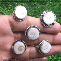 Shiva Eye Shell 10 Piece Wholesale Ring Lots 925 Sterling Silver Ring NRL-753