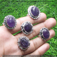 Amethyst 10 Piece Wholesale Ring Lots 925 Sterling Silver Ring NRL-747