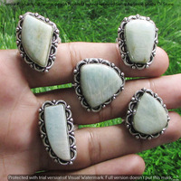 Amazonite 10 Piece Wholesale Ring Lots 925 Sterling Silver Ring NRL-737