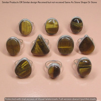 Tiger Eye 10 Piece Wholesale Ring Lots 925 Sterling Silver Ring NRL-733