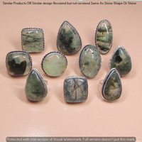 Prehnite 10 Piece Wholesale Ring Lots 925 Sterling Silver Ring NRL-729