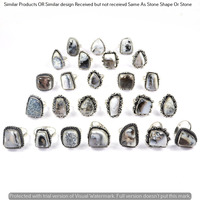 Dendrite Opal 10 Piece Wholesale Ring Lots 925 Sterling Silver Ring NRL-712