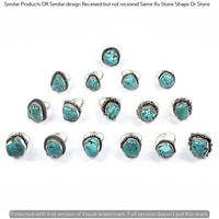 Turquoise 10 Piece Wholesale Ring Lots 925 Sterling Silver Ring NRL-711