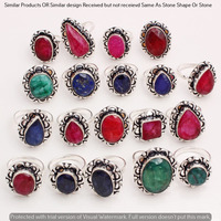 Coral & Mixed 10 Piece Wholesale Ring Lots 925 Sterling Silver Ring NRL-710