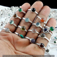 Garnet & Mixed 10 Piece Wholesale Ring Lots 925 Sterling Silver Ring NRL-703