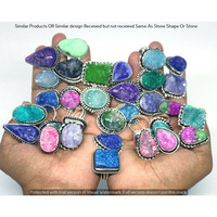 Titanium Druzy 10 Piece Wholesale Ring Lots 925 Sterling Silver Ring NRL-693