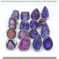 Titanium Druzy 10 Piece Wholesale Ring Lots 925 Sterling Silver Ring NRL-677