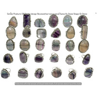 Natural Jasper 10 Piece Wholesale Ring Lots 925 Sterling Silver Ring NRL-669