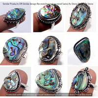 Abalone Shell 10 Piece Wholesale Ring Lots 925 Sterling Silver Ring NRL-662