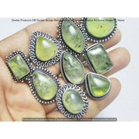 Prehnite 10 Piece Wholesale Ring Lots 925 Sterling Silver Ring NRL-657