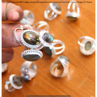 Labradorite 5 Piece Wholesale Ring Lots 925 Sterling Silver Ring NRL-65