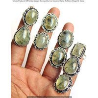 Prehnite 10 Piece Wholesale Ring Lots 925 Sterling Silver Ring NRL-634
