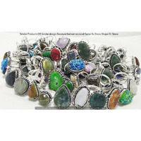 Garnet & Mixed 10 Piece Wholesale Ring Lots 925 Sterling Silver Ring NRL-624