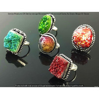 Titanium Druzy 10 Piece Wholesale Ring Lots 925 Sterling Silver Ring NRL-594