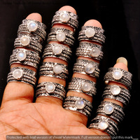 Moonstone 10 Piece Wholesale Ring Lots 925 Sterling Silver Ring NRL-573