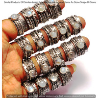Moonstone 10 Piece Wholesale Ring Lots 925 Sterling Silver Ring NRL-571