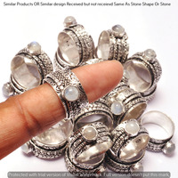 Moonstone 10 Piece Wholesale Ring Lots 925 Sterling Silver Ring NRL-570