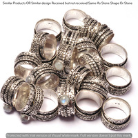 Moonstone 10 Piece Wholesale Ring Lots 925 Sterling Silver Ring NRL-568