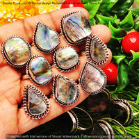 Abalone Shell 10 Piece Wholesale Ring Lots 925 Sterling Silver Ring NRL-562