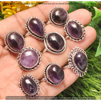 Amethyst 10 Piece Wholesale Ring Lots 925 Sterling Silver Ring NRL-560