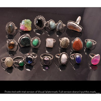 Coral & Multi 10 Piece Wholesale Ring Lots 925 Sterling Silver Ring NRL-557
