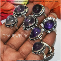 Amethyst 5 Piece Wholesale Ring Lots 925 Sterling Silver Ring NRL-548