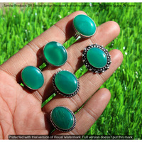 Green Onyx 5 Piece Wholesale Ring Lots 925 Sterling Silver Ring NRL-547